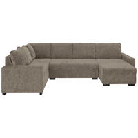 WOHNLANDSCHAFT Taupe Chenille  - Taupe/Schwarz, KONVENTIONELL, Kunststoff/Textil (183/311/140cm) - Ti'me