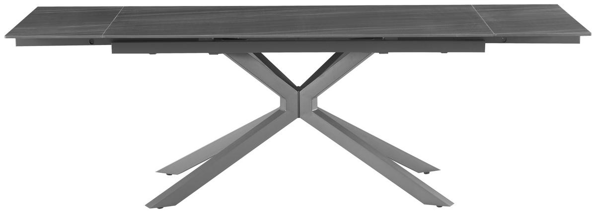 ESSTISCH Dunkelgrau rechteckig  ausziehbar  - Dunkelgrau/Grau, KONVENTIONELL, Keramik/Metall (160-240/75/90cm) - MID.YOU