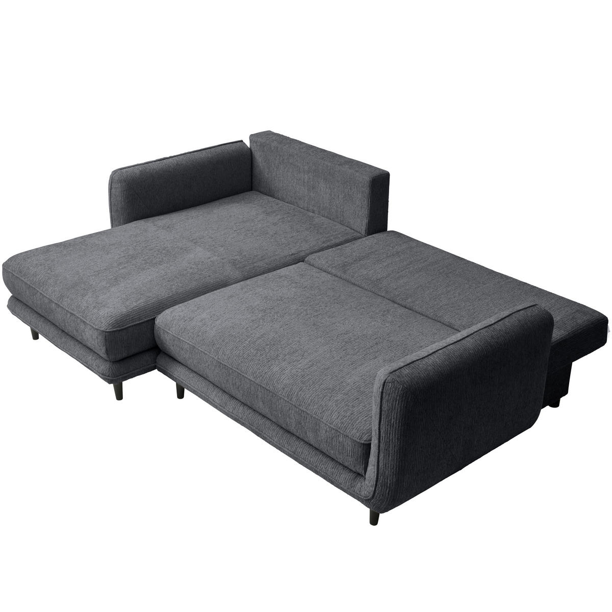 ECKSOFA in Struktur Grau  - Schwarz/Grau, Konventionell, Holz/Textil (170/247cm) - Carryhome