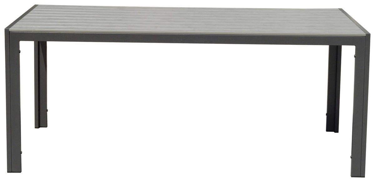 GARTENTISCH 180/90/74 cm Metall, Kunststoff Grau, Dunkelgrau rechteckig  - Dunkelgrau/Grau, Konventionell, Kunststoff/Metall (180/90/74cm) - Ambia Garden