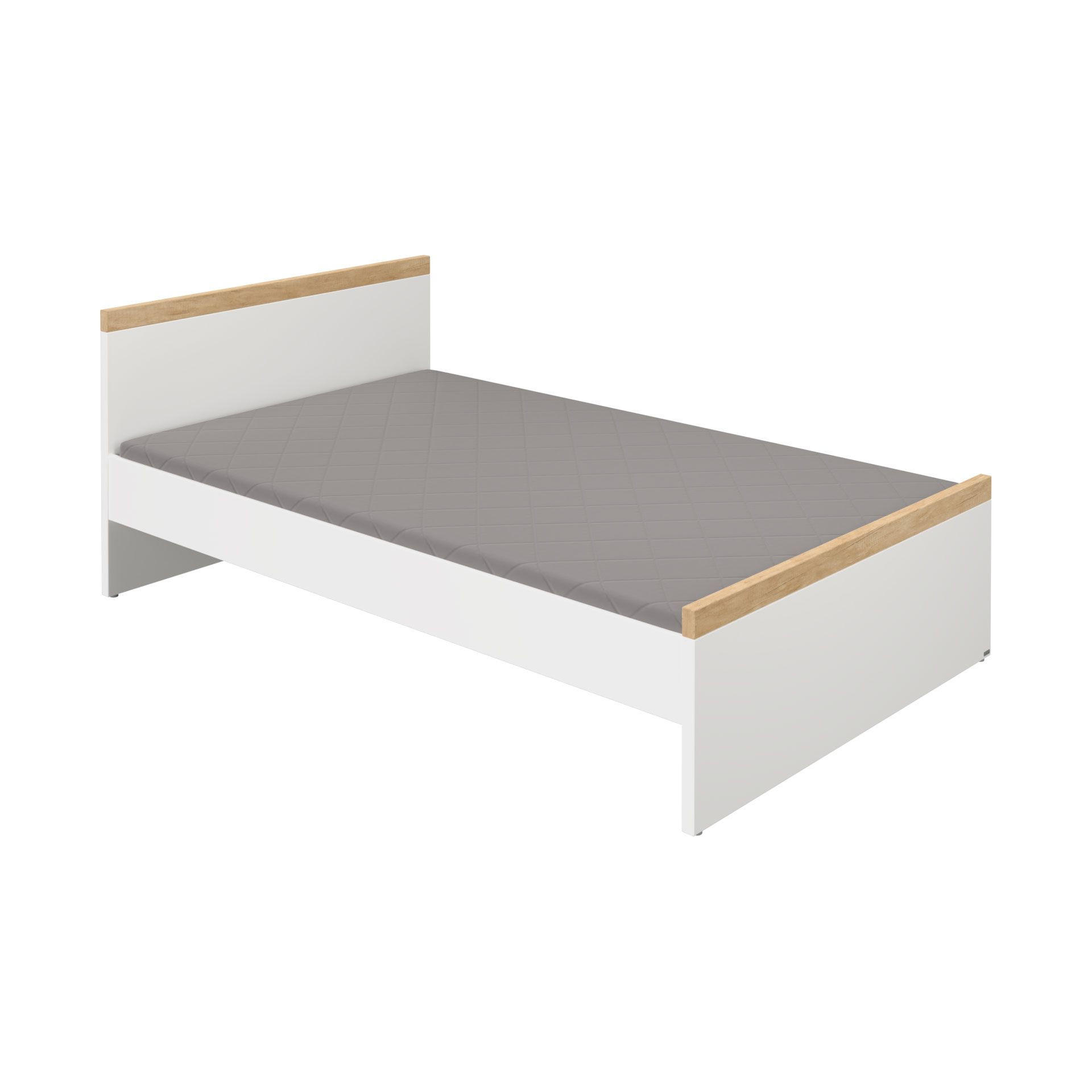 BETT KIRA 90/200 cm Weiß, Eichefarben  - Eichefarben/Weiß, Basics (90/200cm) - Paidi