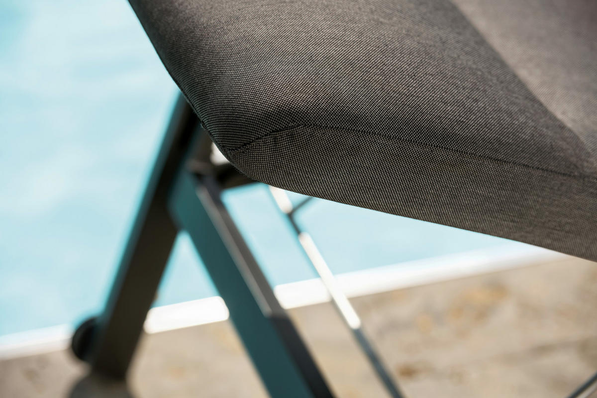 GARTENLIEGE 70/41/204 cm  - Schwarz, KONVENTIONELL, Textil/Metall (70/41/204cm) - Stern