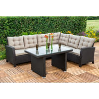 GARTENSET Stahl  - Beige/Braun, MODERN, Kunststoff/Metall - Gardenson