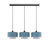 FÜGGŐLÁMPA 30/20/130 cm  - világosszürke/kék, Basics, műanyag/textil (30/20/130cm)