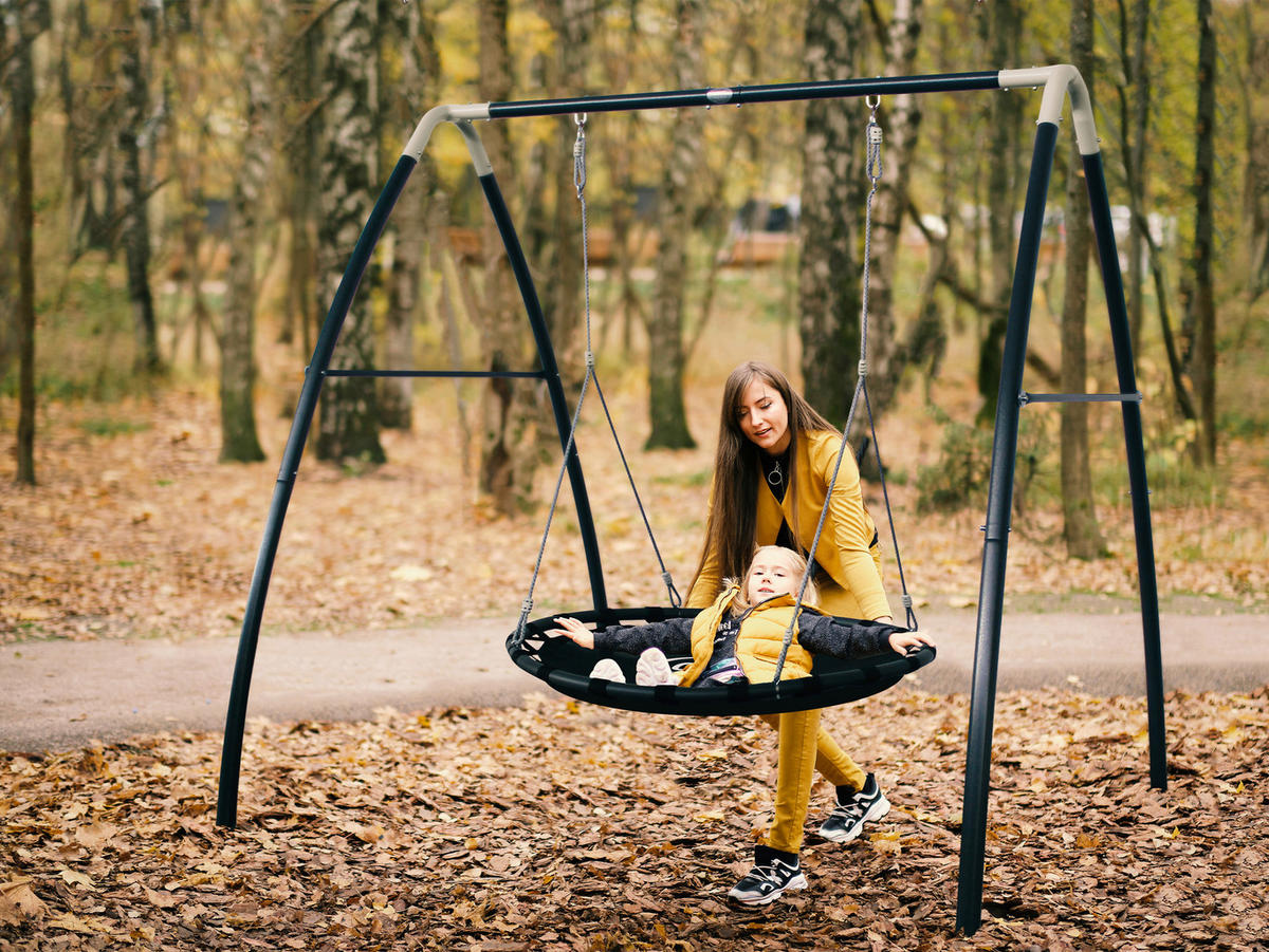 NESTSCHAUKEL A030.244.00 Anthrazit, Creme  - Anthrazit/Creme, KONVENTIONELL, Metall (210/218/238cm) - Ambia Garden