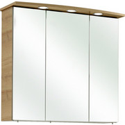 SPIEGELSCHRANK 75/70/20 cm - Chromfarben/Eichefarben, KONVENTIONELL, Holzwerkstoff (75/70/20cm) - Xora