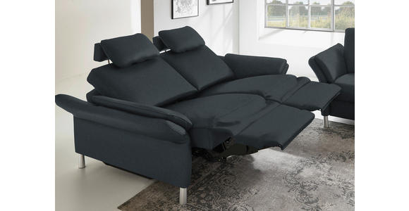 3-SITZER-SOFA  in Echtleder Dunkelblau   - Alufarben/Dunkelblau, Design, Leder/Metall (190/82/99cm) - Dieter Knoll