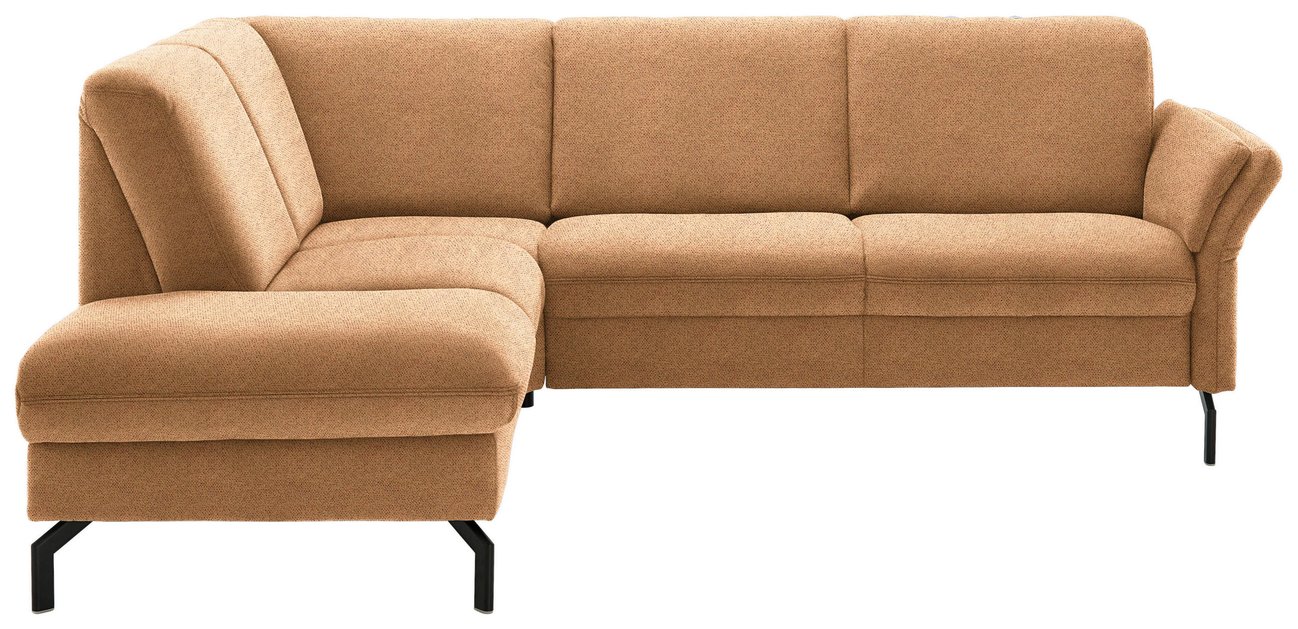 ECKSOFA in Flachgewebe Gelb  - Gelb/Schwarz, Konventionell, Textil/Metall (190/241cm) - Beldomo Comfort