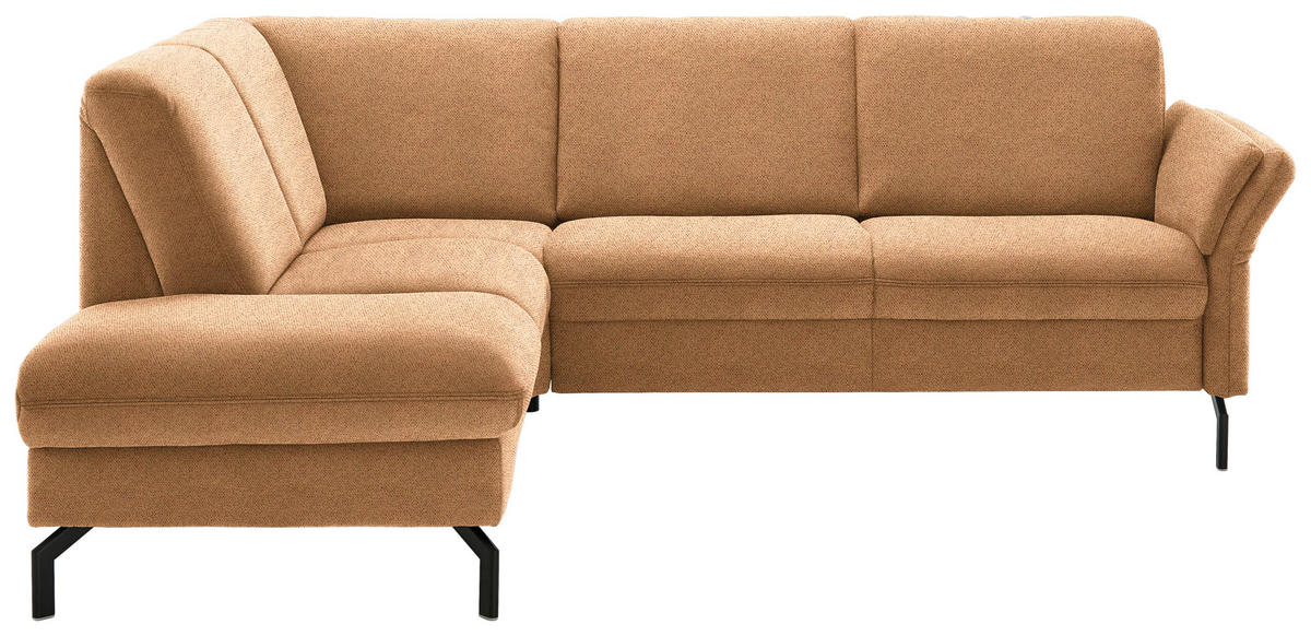 ECKSOFA in Flachgewebe Gelb  - Gelb/Schwarz, Konventionell, Textil/Metall (190/241cm) - Beldomo Comfort