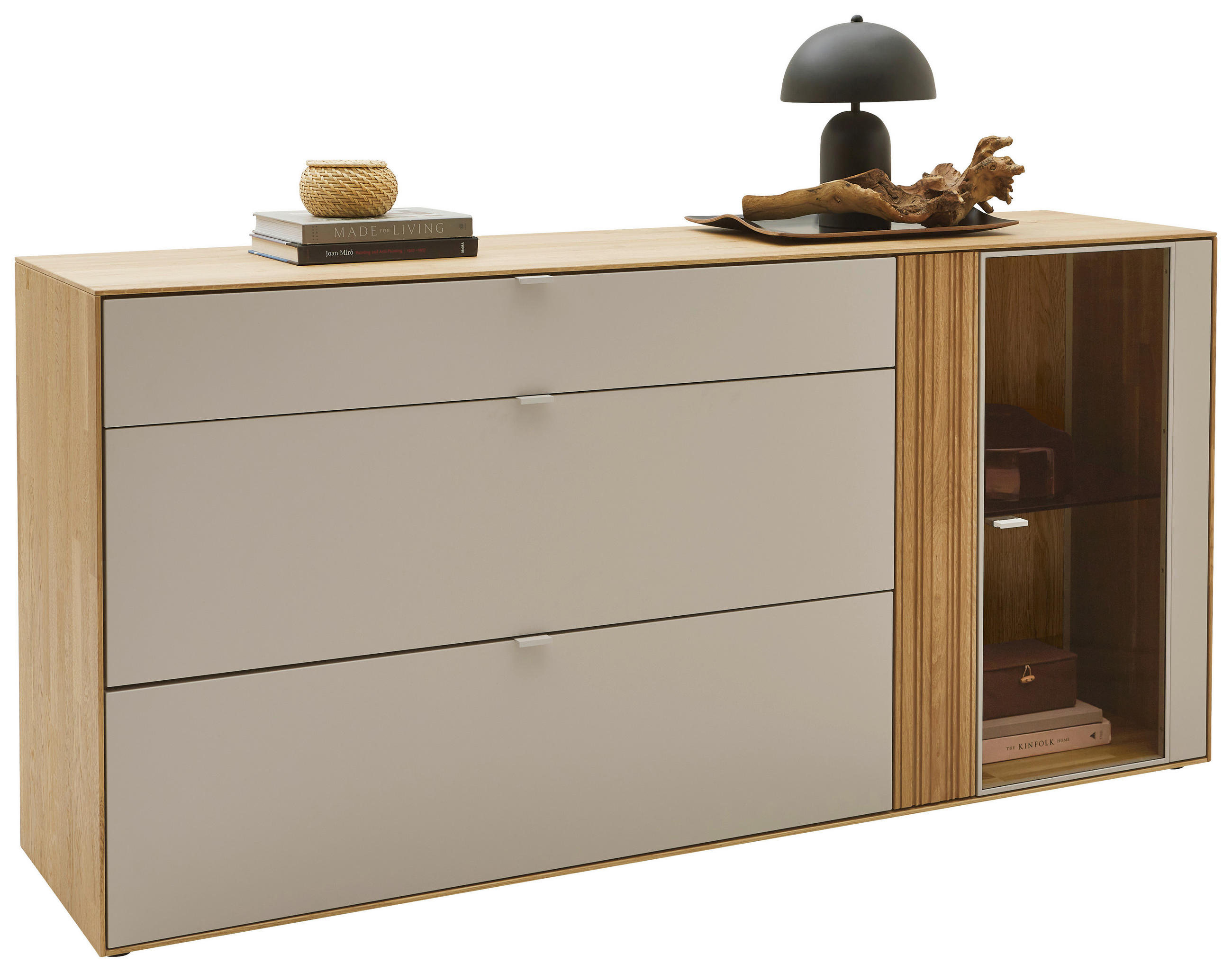 SIDEBOARD 181,9/87,9/45,2 cm  - Kaschmir/Wildeiche, Design, Glas/Holz (181,9/87,9/45,2cm) - Dieter Knoll