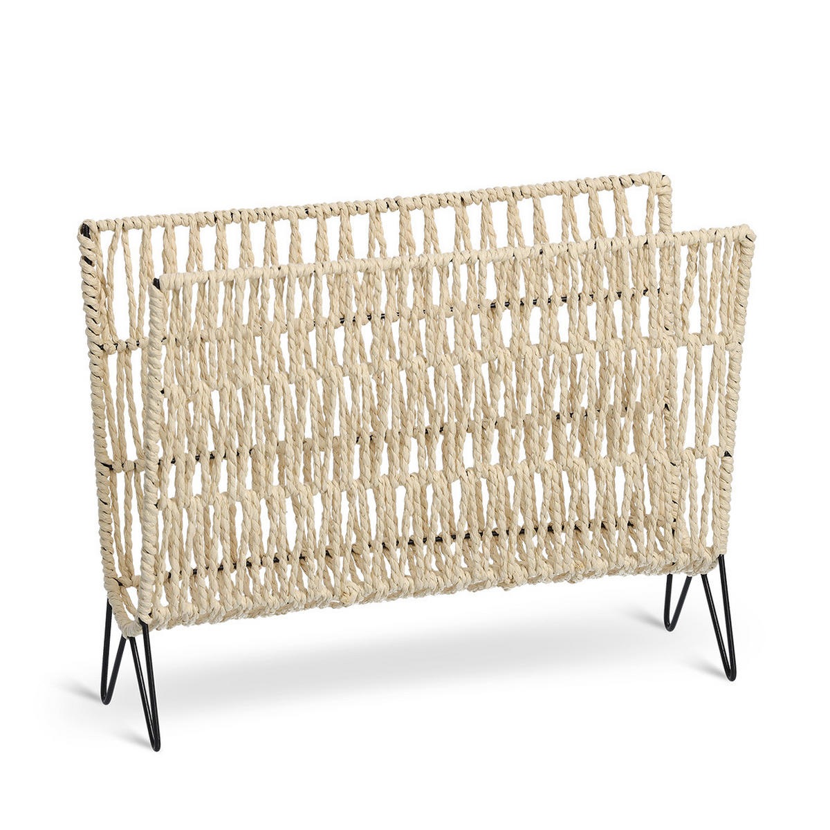 ZEITUNGSSTÄNDER 38/30/15 cm  - Naturfarben, Basics, Textil/Metall (38/30/15cm) - Zeller Present