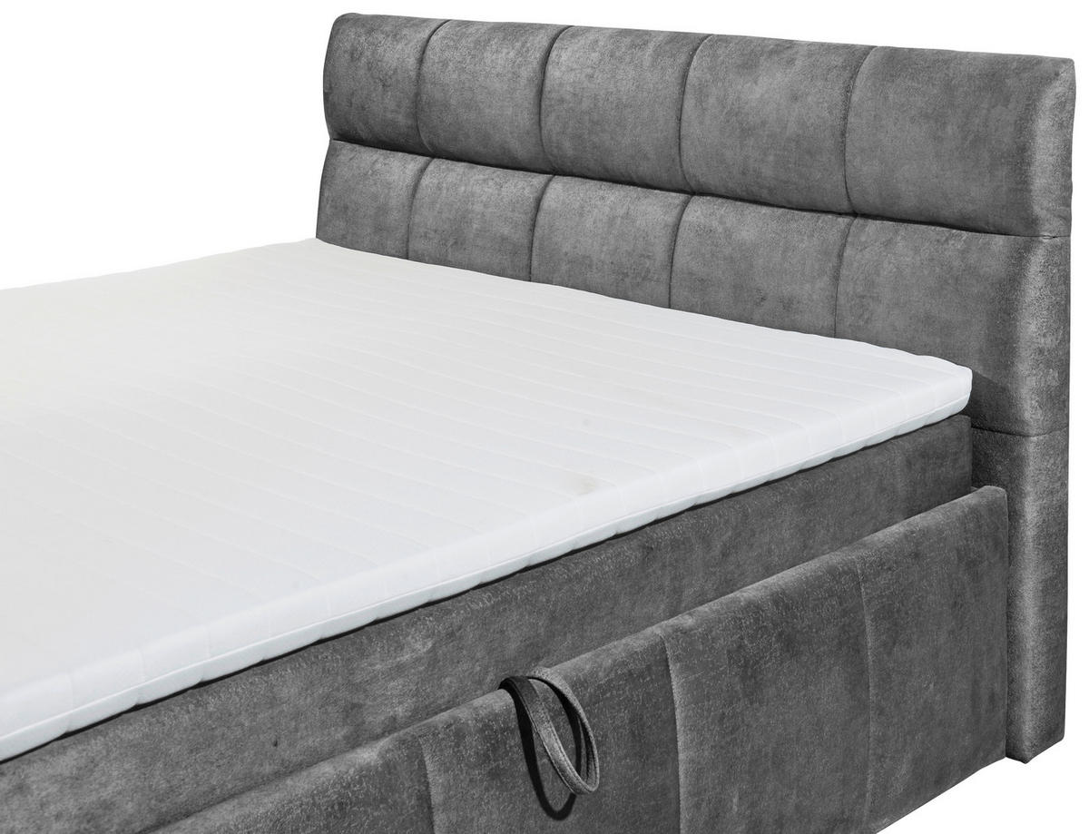 POSTELJA Z VZMETNICO 180 cm   x 200 cm  , tekstil siva  - črna/siva, Konvencionalno, umetna masa/tekstil (180/200cm) - Modante