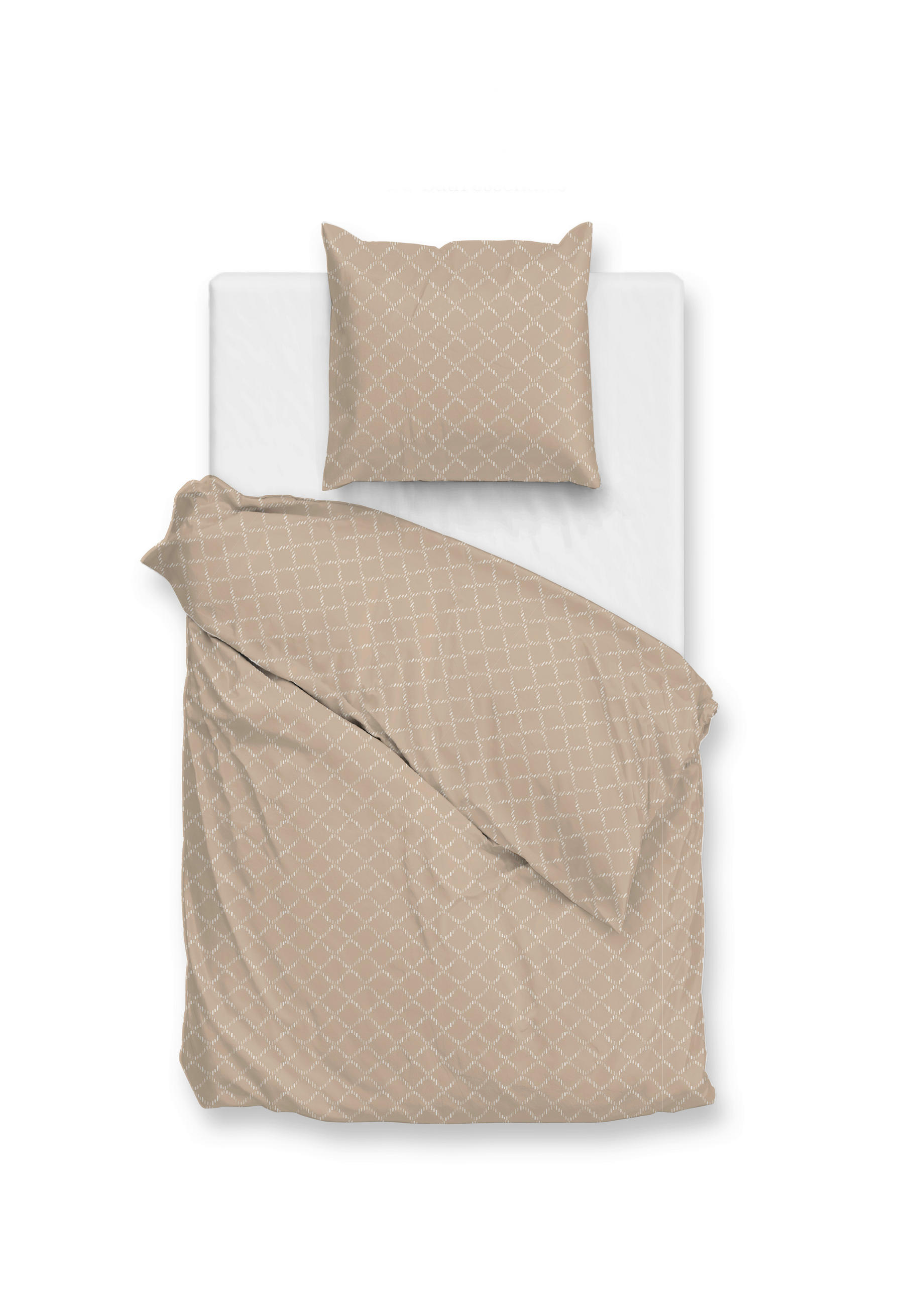 BETTWÄSCHE 2-teilig Linea-di-Satinado Makosatin 135/200 cm  - Sandfarben, Basics, Textil (135/200cm)