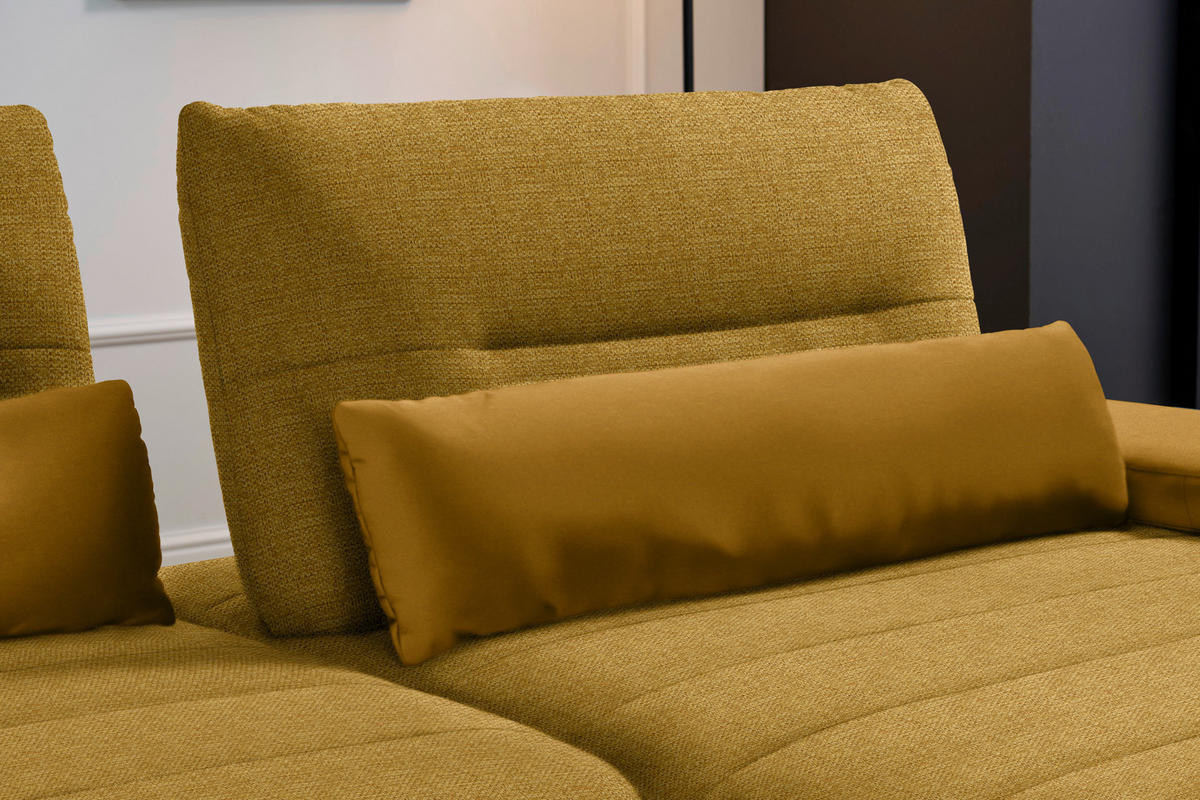 ECKSOFA in Webstoff Currygelb  - Currygelb/Schwarz, Konventionell, Textil/Metall (273/191cm) - Carryhome
