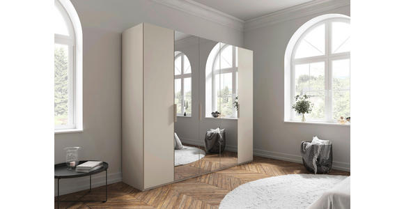 DREHTÜRENSCHRANK 251/223/61 cm,  in Champagner, 5-türig  - Champagner, Basics, Glas/Holzwerkstoff (251/223/61cm) - Novel