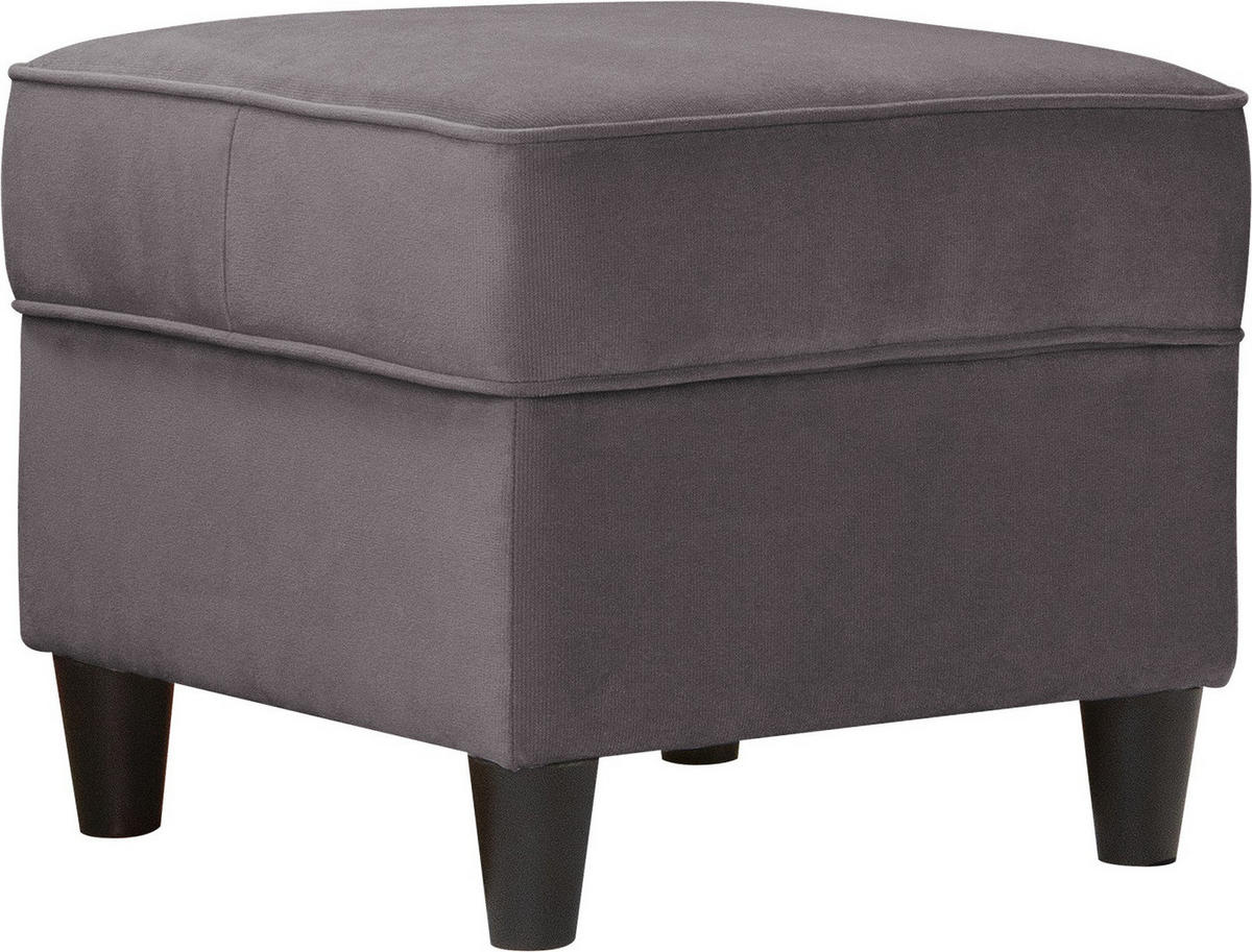 HOCKER in Textil Dunkelgrau  - Dunkelgrau/Schwarz, Design, Holz/Textil (52/45/52cm) - MID.YOU