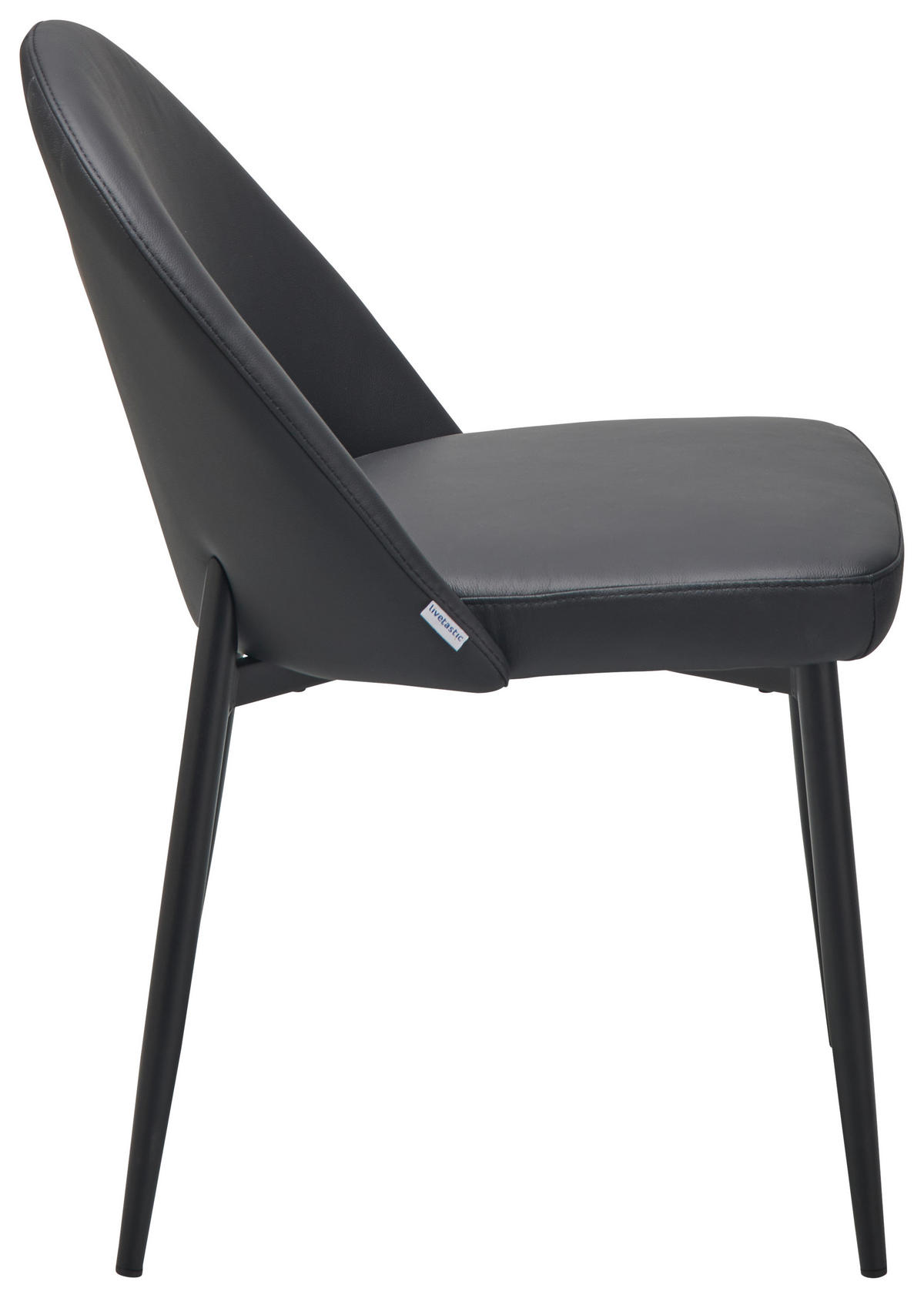 STUHL  in Stahl Echtleder pigmentiert Metall, Leder  - Schwarz, Design, Leder/Metall (51.5/81.5/61cm) - Livetastic