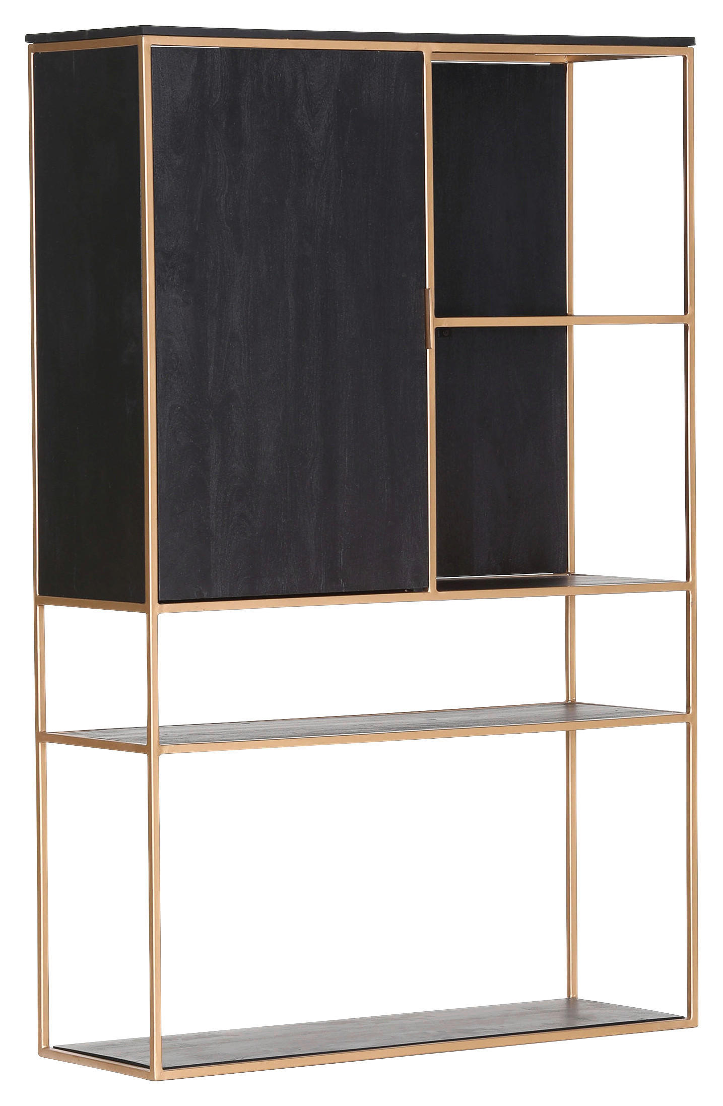 HIGHBOARD  in 105/160/35 cm  - Goldfarben/Schwarz, Design, Holz/Metall (105/160/35cm) - Lomoco