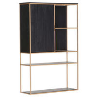 HIGHBOARD 105/160/35 cm  - Goldfarben/Schwarz, Design, Holz/Metall (105/160/35cm) - Lomoco