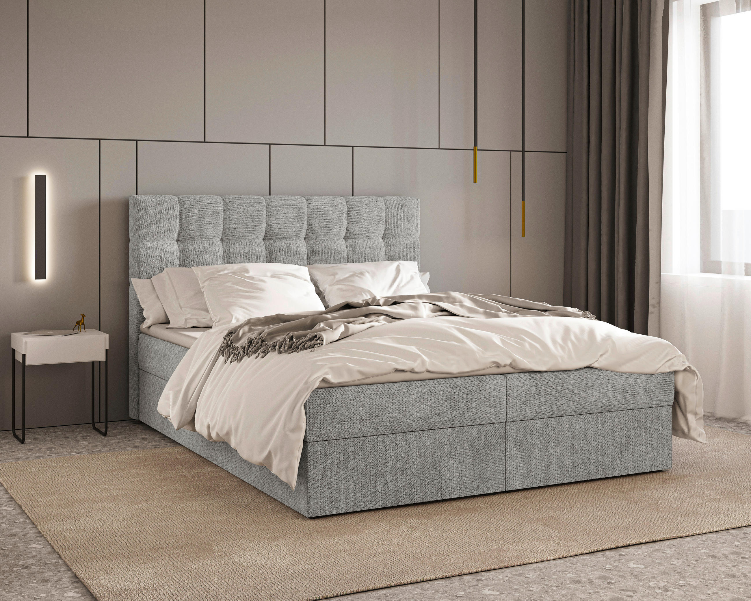 Livetastic Boxbett Grau 160x200 cm