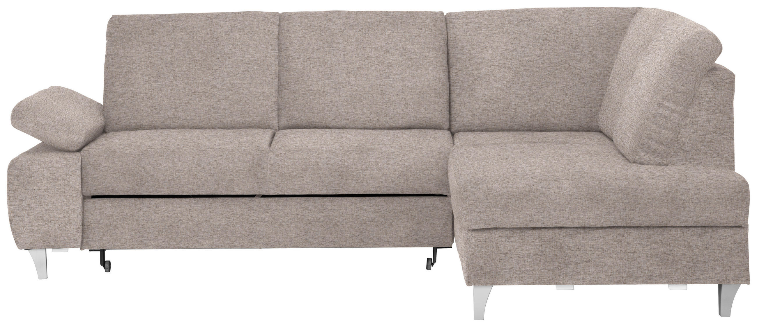 ECKSOFA in Flachgewebe Rosa  - Silberfarben/Rosa, Konventionell, Holz/Textil (255/186cm) - Cantus