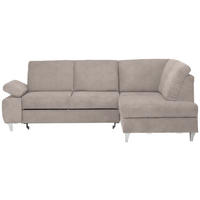 ECKSOFA in Flachgewebe Rosa  - Silberfarben/Rosa, Konventionell, Holz/Textil (255/186cm) - Cantus