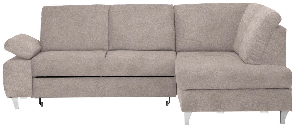 ECKSOFA in Flachgewebe Rosa  - Silberfarben/Rosa, Konventionell, Holz/Textil (255/186cm) - Cantus