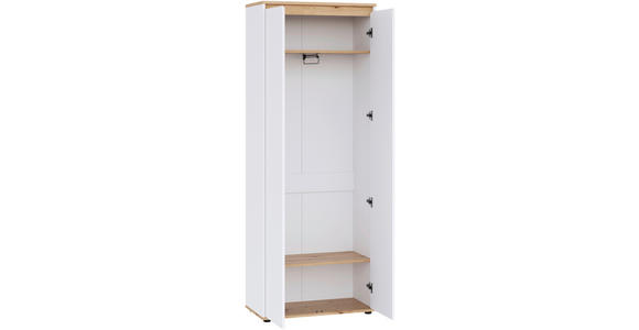 GARDEROBENSCHRANK Malea  in 73,4/193/38 cm  - Schwarz/Weiß, MODERN, Holzwerkstoff (73,4/193/38cm) - Carryhome