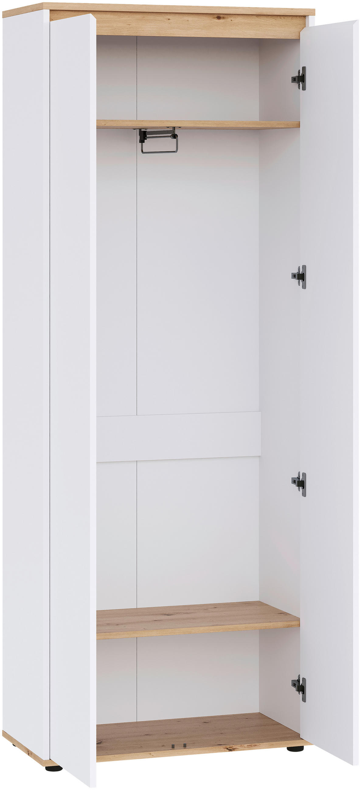 GARDEROBENSCHRANK Malea  in 73,4/193/38 cm  - Schwarz/Weiß, MODERN, Holzwerkstoff (73,4/193/38cm) - Carryhome