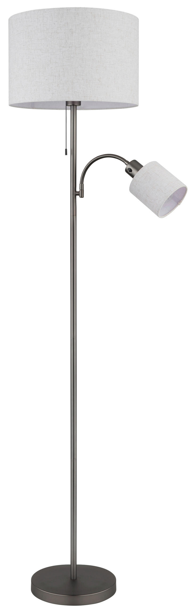 STEHLEUCHTE Thea 38/165 cm  - Schwarzchrom/Creme, Design, Kunststoff/Textil (38/165cm) - Globo