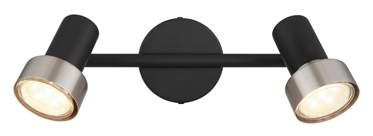 BODOVÉ SVÍTIDLO, 25 W/GU10, 25/8,5/11,8 cm - černá/barvy chromu, Design, kov (25/8,5/11,8cm) - Globo