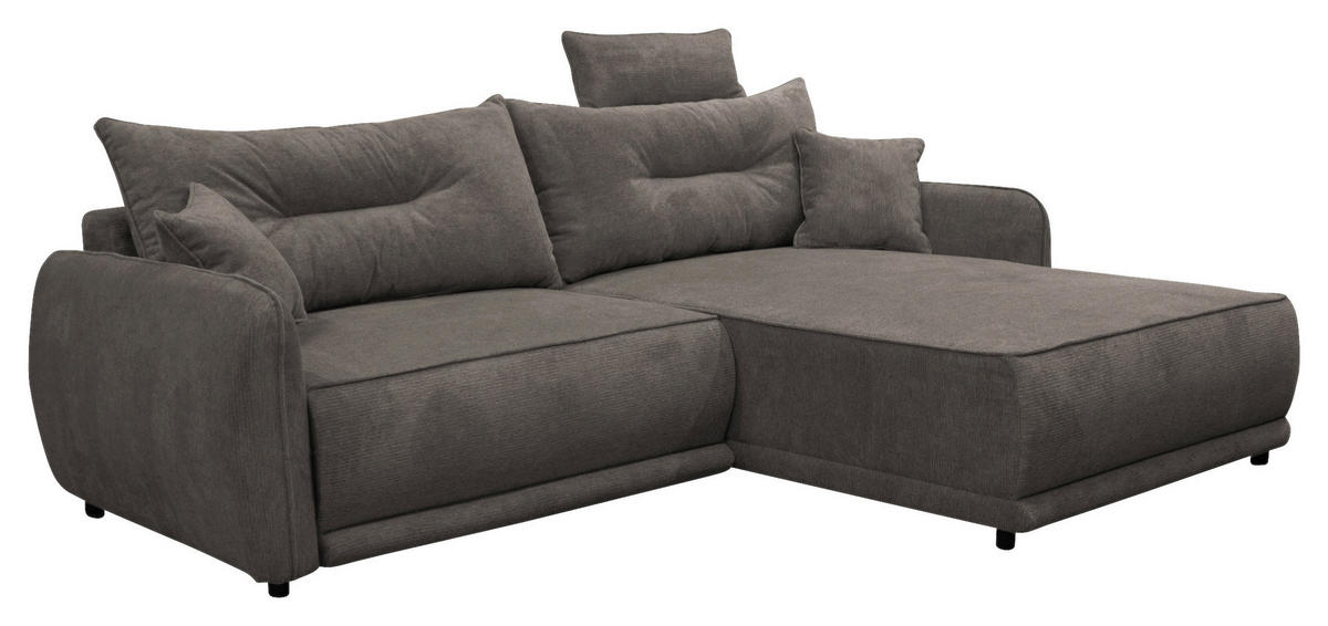 ECKSOFA  FRESH Dunkelgrau Struktur  - Dunkelgrau/Beige, Design, Kunststoff/Textil (264/195cm) - MID.YOU