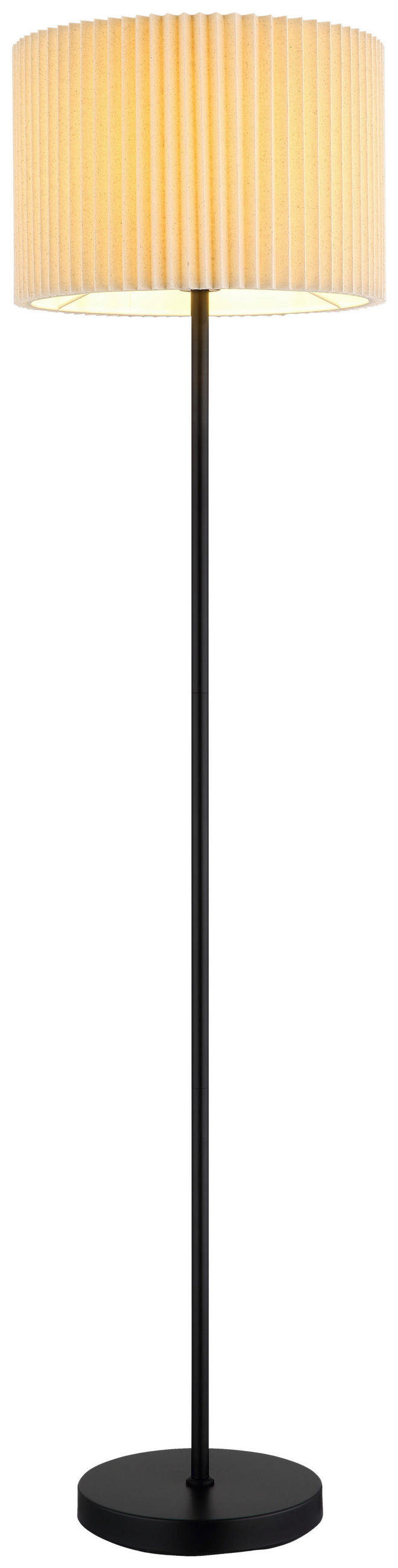 STEHLEUCHTE 38/152 cm    - Schwarz/Naturfarben, MODERN, Textil/Metall (38/152cm) - Novel