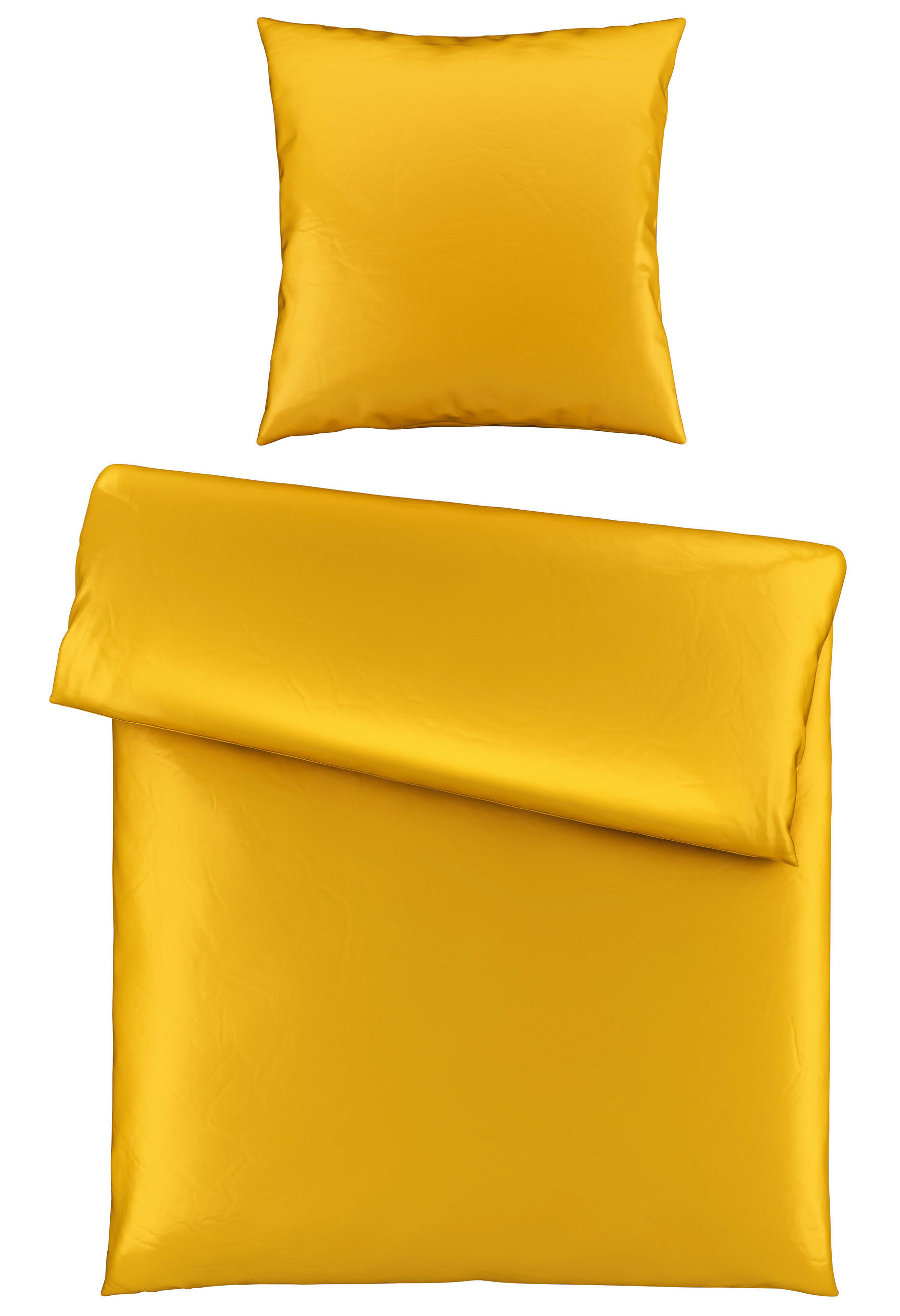 POSTEĽNÁ BIELIZEŇ satén zlatá 135/200 cm - zlatá, Modern, textil (135/200cm) - Novel