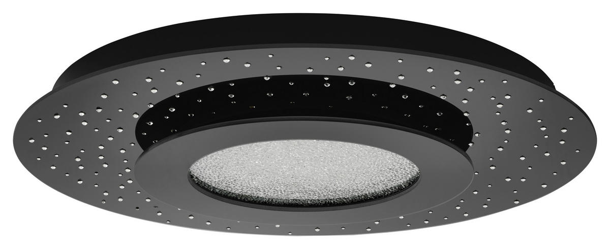 Deckenleuchte echte Swarovski 24 W  50/6 cm    - Schwarz, Design, Glas/Metall (50/6cm)