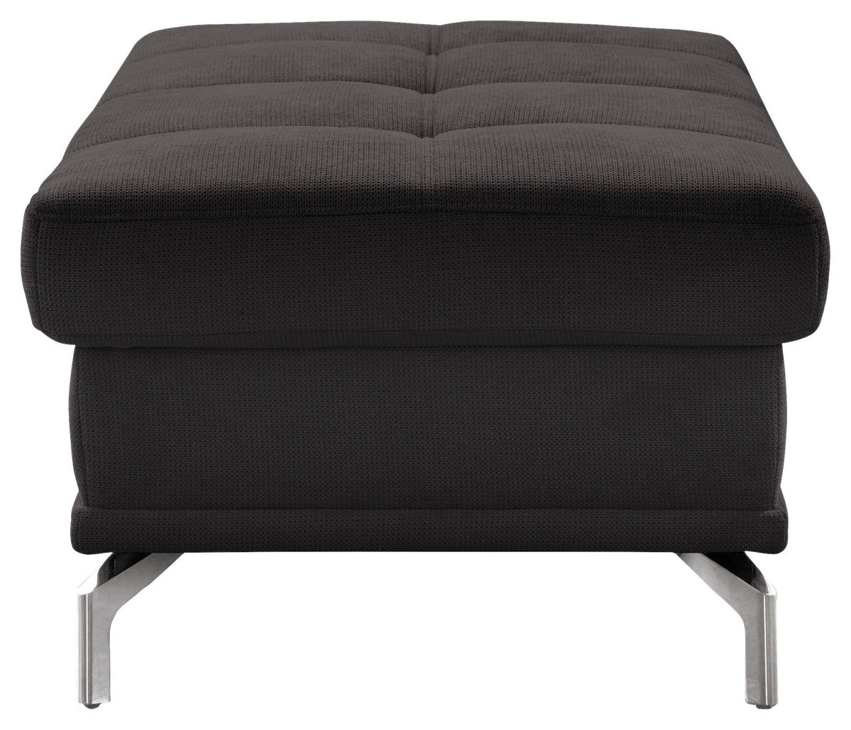 HOCKER in Textil Schwarz  - Silberfarben/Schwarz, KONVENTIONELL, Textil/Metall (133/47/72cm) - Sit & More