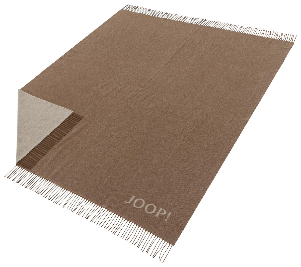 PLÉD, vlna, 130/180 cm - světle hnědá, Basics, textil (130/180cm) - Joop!