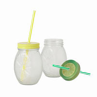 TRINKHALMBECHER  - Transparent/Gelb, LIFESTYLE, Glas/Textil (9,5/7,4/23,8cm)
