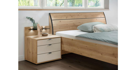 BETT 120/200 cm  in Eiche Bianco  - Schieferfarben/Eiche Bianco, KONVENTIONELL, Holzwerkstoff/Metall (120/200cm) - Dieter Knoll