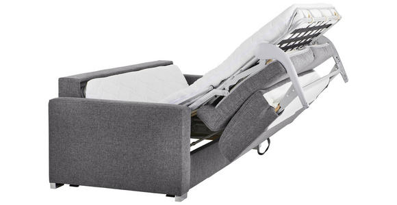 SCHLAFSOFA in Webstoff Grau - Chromfarben/Grau, KONVENTIONELL, Metall (188/86/97cm) - Novel