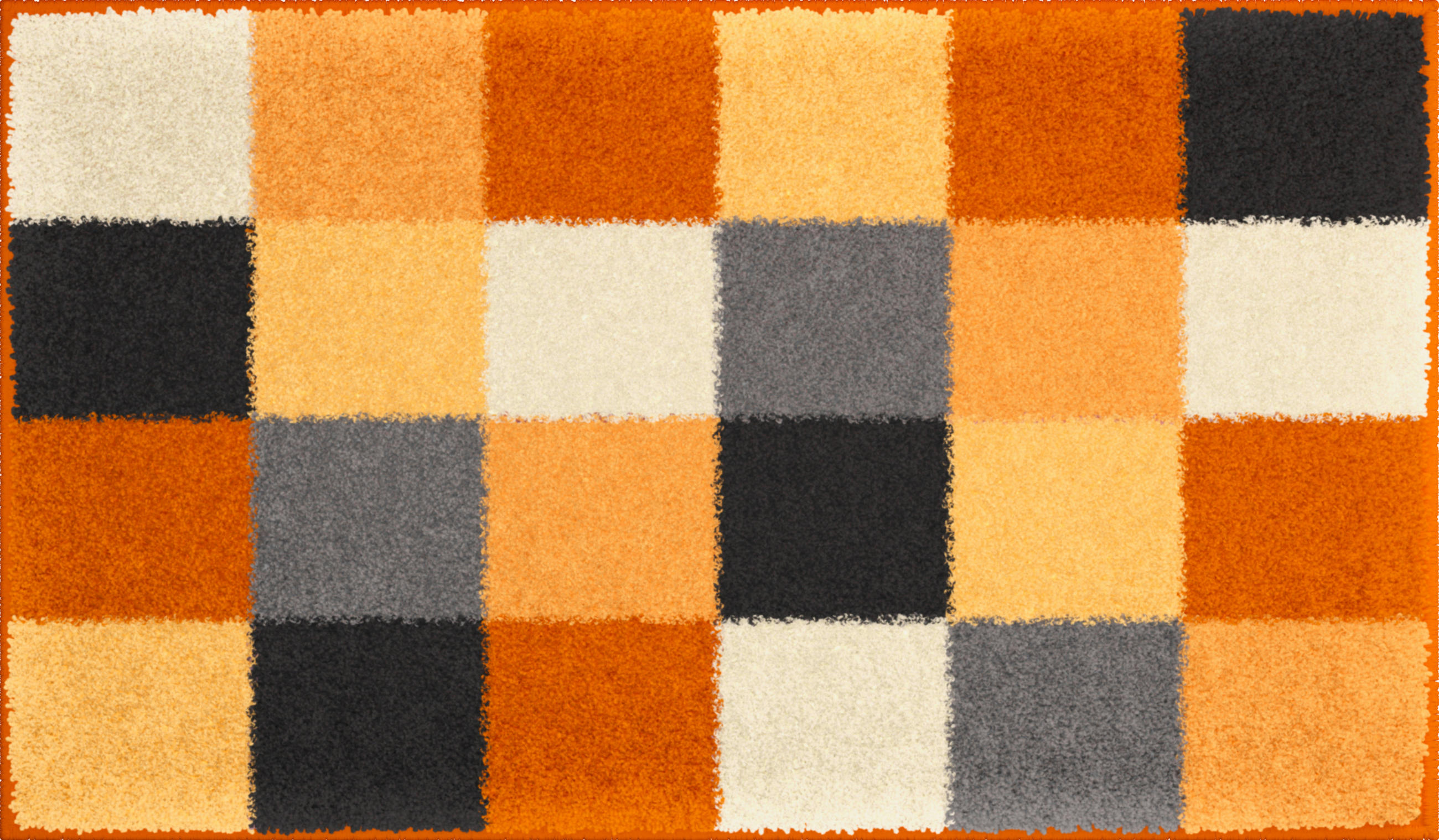 BADTEPPICH Gelb, Schwarz, Weiß 80/140 cm - Gelb/Schwarz, Basics, Kunststoff/Textil (80/140cm)