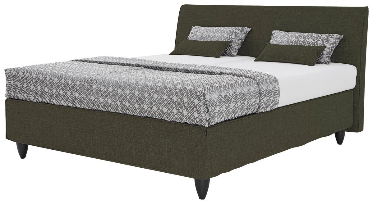 BOXSPRINGBETT 180/200 cm  in Braun  - Schwarz/Braun, Design, Holzwerkstoff/Kunststoff (180/200cm) - RUF Betten