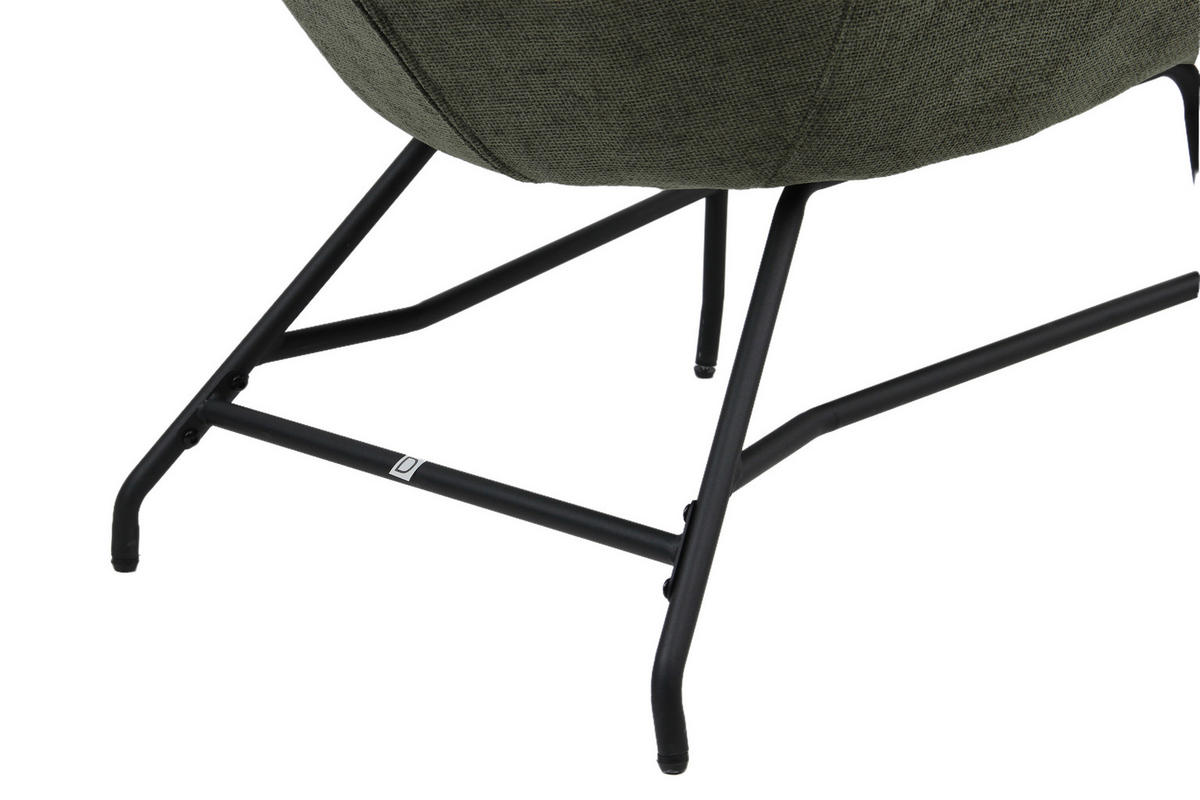 SESSEL in Bouclé Grün  - Schwarz/Grün, MODERN, Textil/Metall (77/106.5/84cm) - Livetastic
