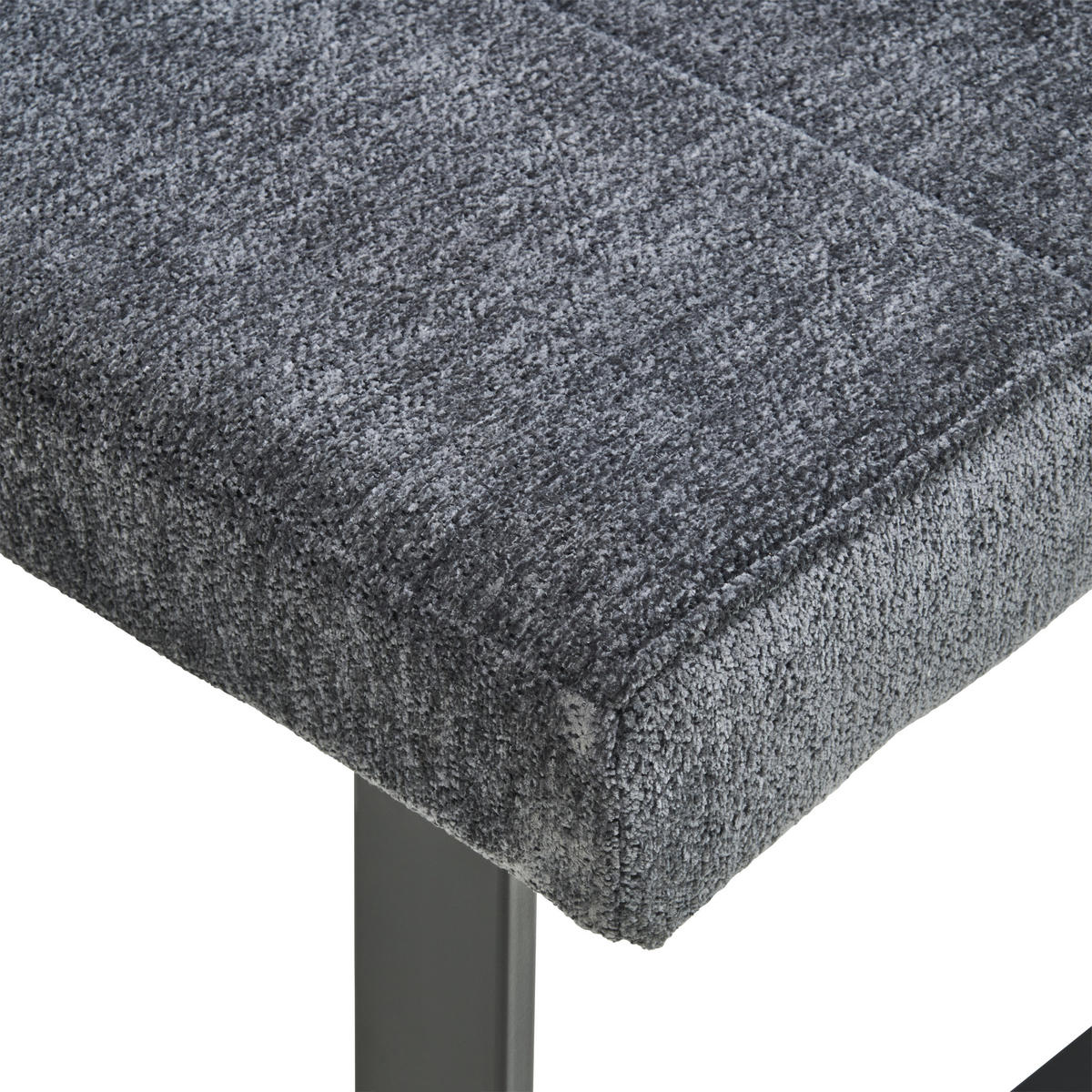 ECKBANK 193/141 cm Leinenoptik Dunkelgrau   - Dunkelgrau/Schwarz, LIFESTYLE, Textil/Metall (193/141cm) - MID.YOU