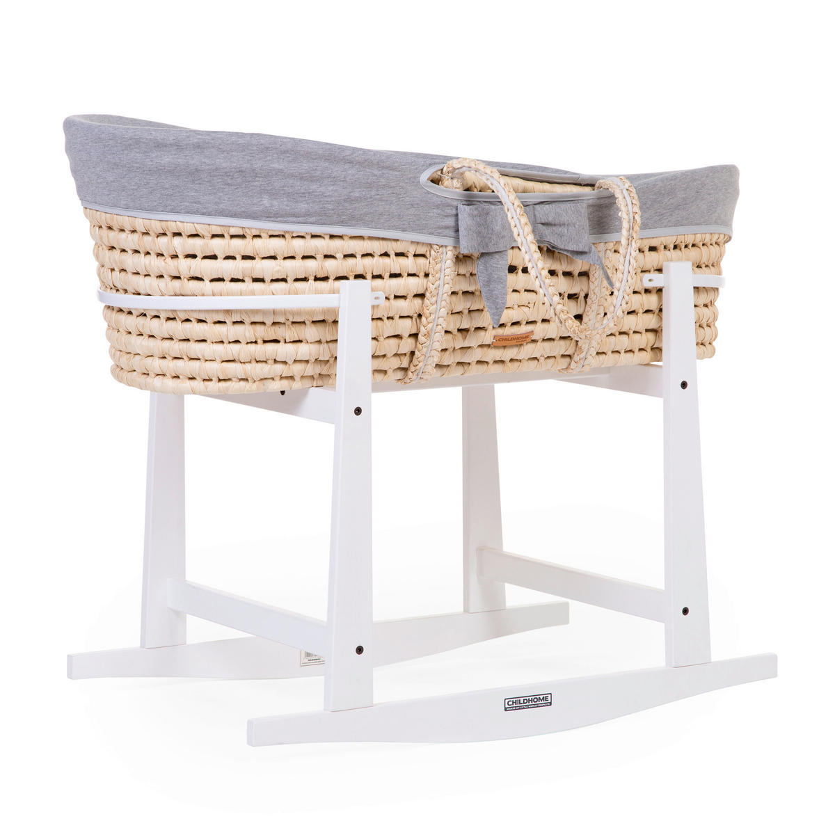 WIEGENGESTELL Rocking Stand Schaukelwiege für Moseskorb  Weiß  - Weiß, KONVENTIONELL, Holzwerkstoff (85/46/54cm) - Childhome
