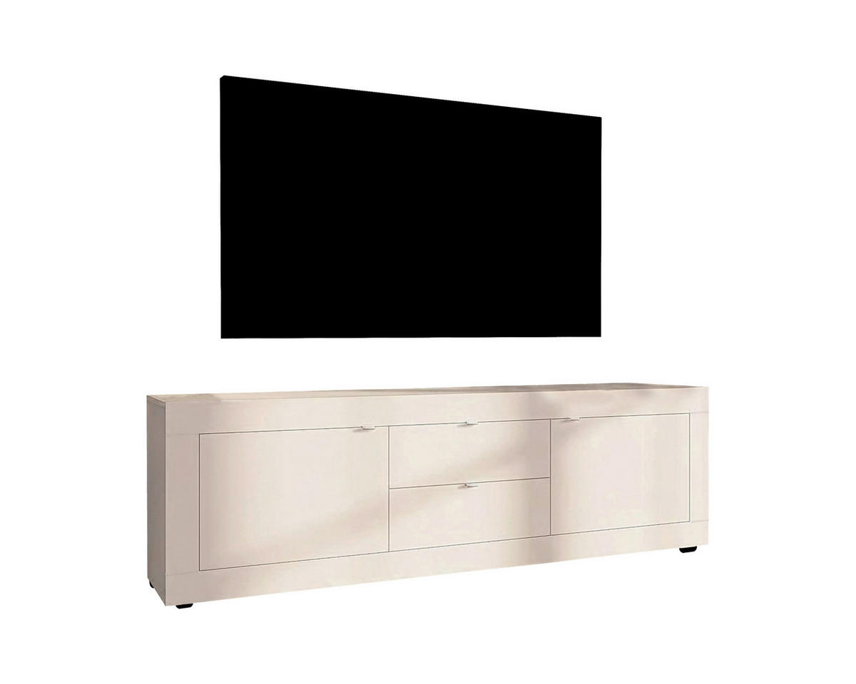 LOWBOARD  in 210/65/43 cm  - Kaschmir/Schwarz, Design, Holzwerkstoff/Kunststoff (210/65/43cm) - MID.YOU