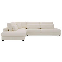 ECKSOFA Beige Cord, Plüsch  - Beige/Schwarz, Design, Kunststoff/Textil (244/332cm) - Livetastic