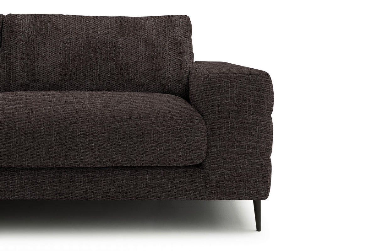 ECKSOFA in Flachgewebe Braun  - Schwarz/Braun, Design, Textil/Metall (177/253cm) - Dieter Knoll
