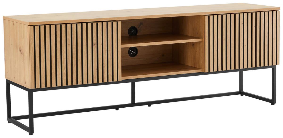 LOWBOARD Bueno 160/60/40 cm  - Schwarz/Eiche Artisan, Modern, Holzwerkstoff/Metall (160/60/40cm) - Xora