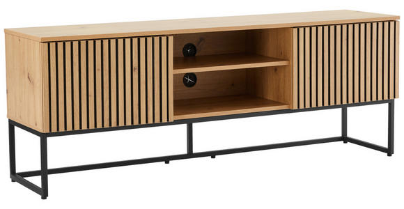 LOWBOARD Bueno  in 160/60/40 cm  - Schwarz/Eiche Artisan, MODERN, Holzwerkstoff/Metall (160/60/40cm) - Xora